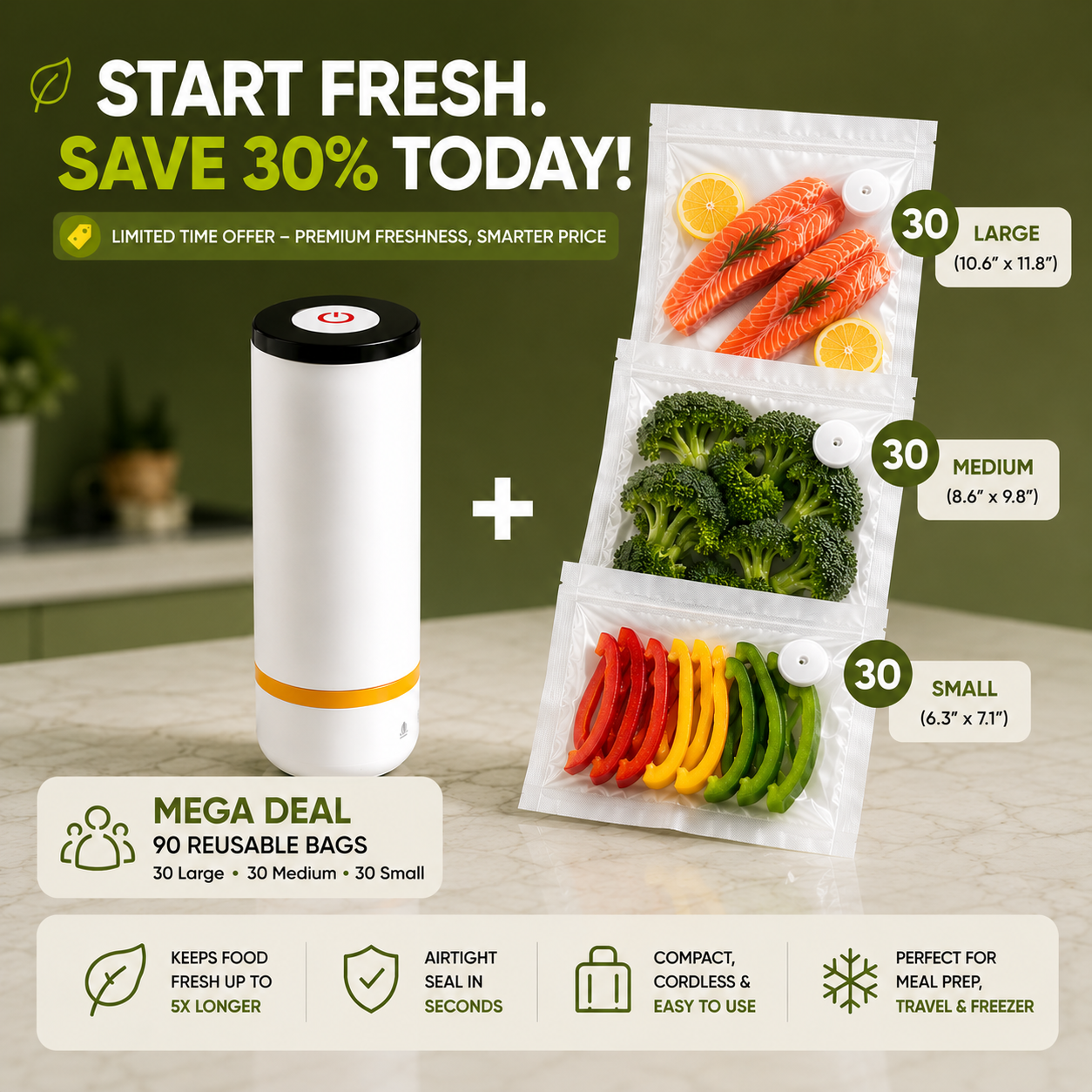 Freshlock Pro Handheld Vacuum Sealer