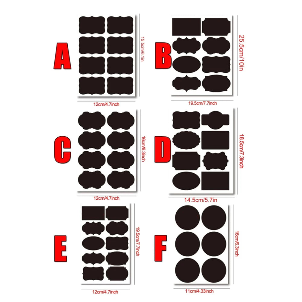 5 Sheets Chalkboard Labels Stickers