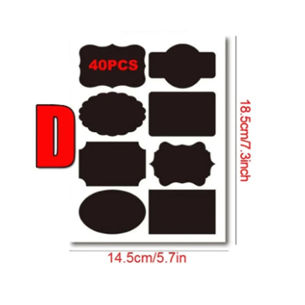 5 Sheets Chalkboard Labels Stickers