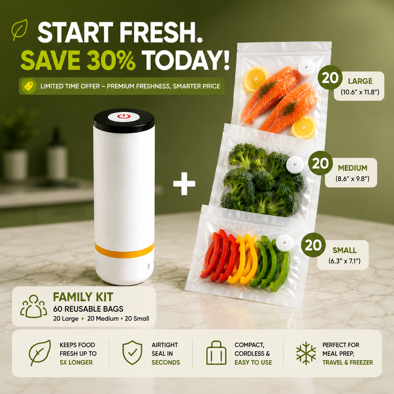Freshlock Pro Handheld Vacuum Sealer